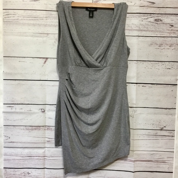 White House Black Market Tops - White House Black Market Grey drape tunic top M